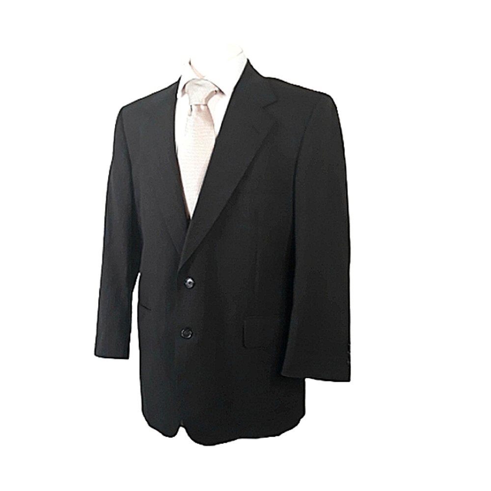 Di BENEDETTO NEW YORK Suit Jacket Sport Coat 44 Blazer Black Pinstripes